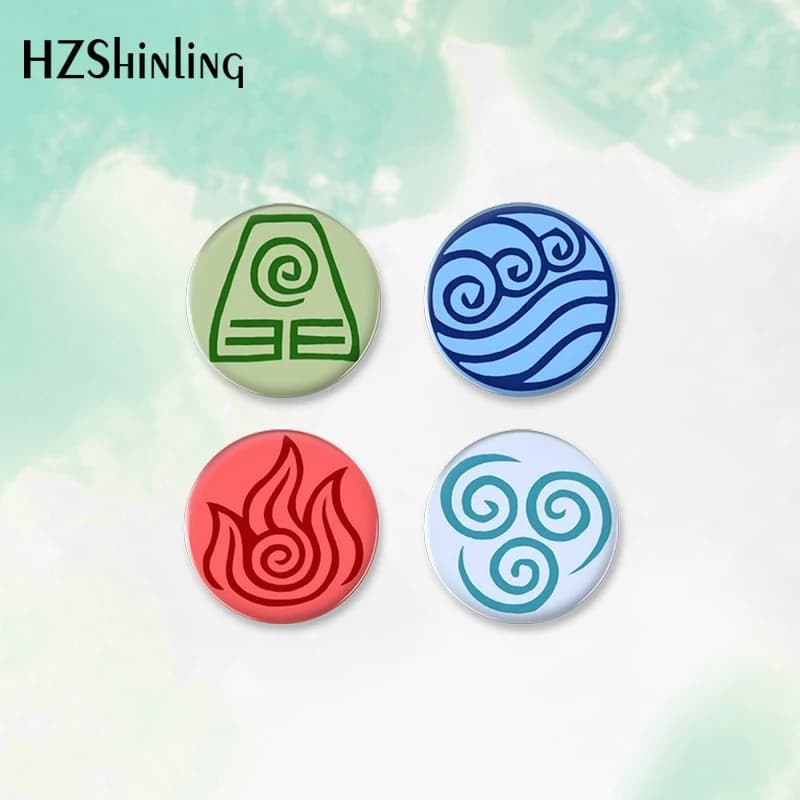 2023 Nuovo Avatar rotondo The Last Airbender Elements Button Badge Spilla per vestiti Zaino Decorazione Pin Gioielli