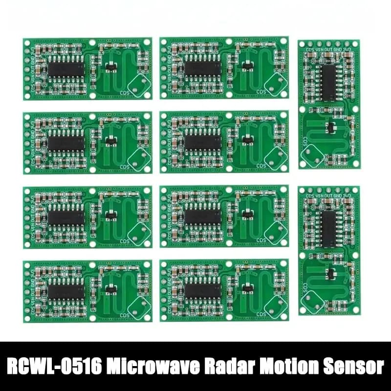 10 Pezzi Sensore di Movimento a Microonde RCWL-0516, Modulo Interruttore a Induzione del Corpo Umano 3.3V, Rilevatore Intelligente Compatibile con Arduino