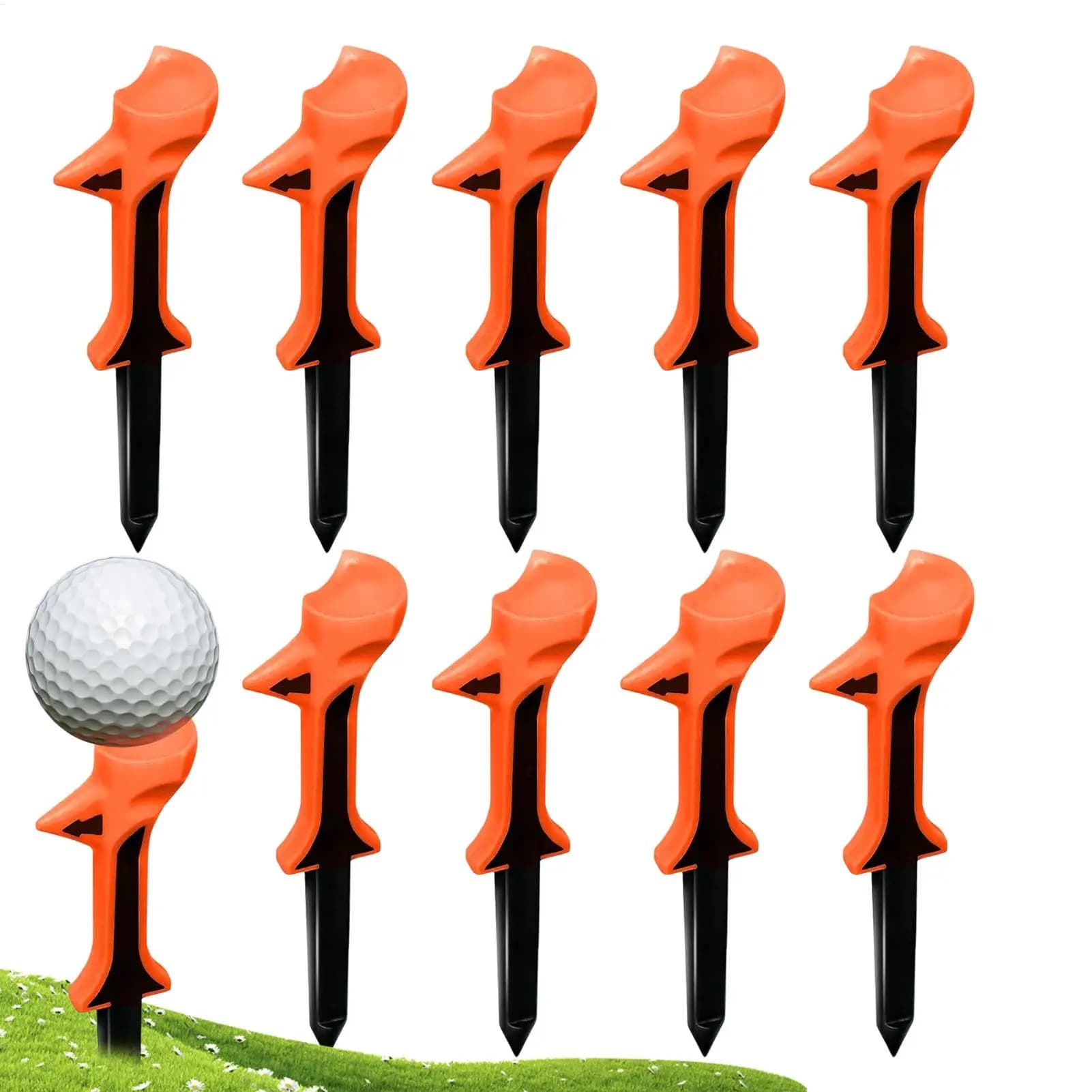 10 Pezzi Tee da Golf a Doppio Strato, Altezza 3,15 Pollici, Design con Testa Inclinata a 10 Gradi, per Forniture da Golf