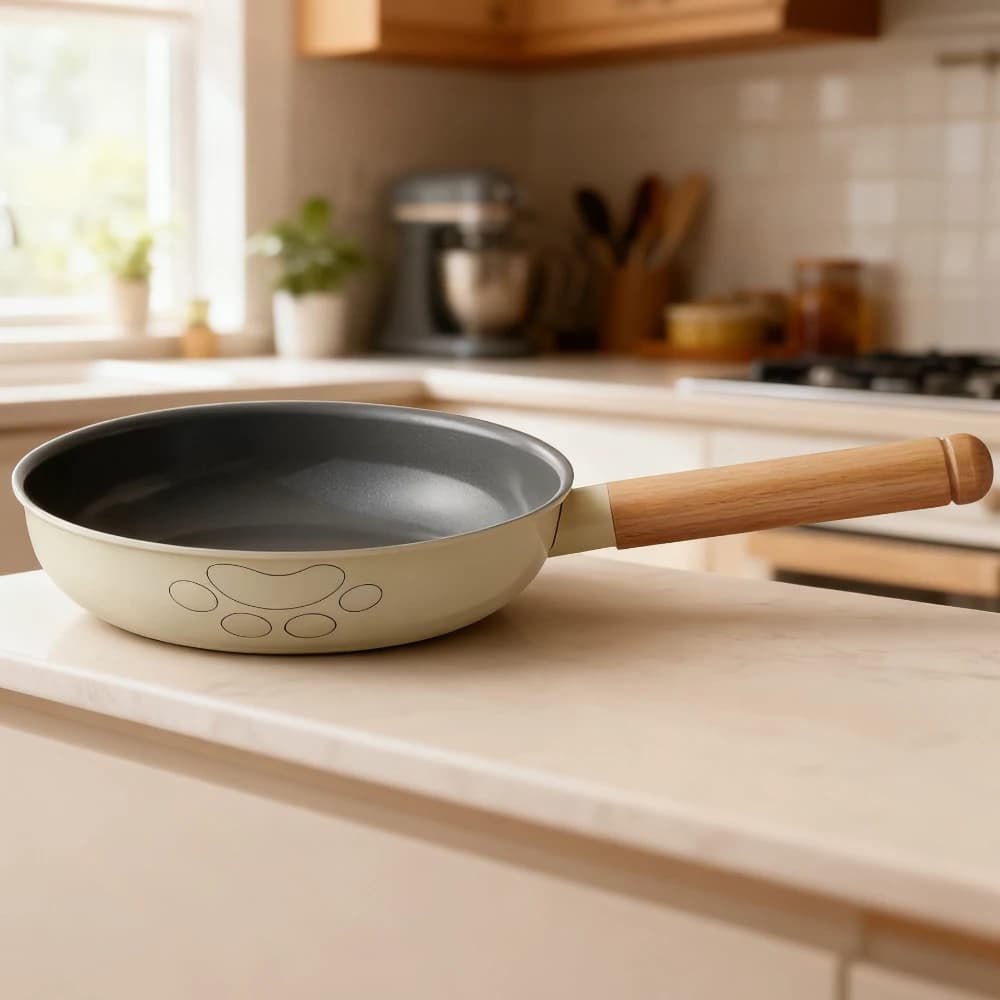 24 cm Anti-stick pan, Uniform heating, for eggs, Steaks, Omelets, Oil control, for domestic use and camping