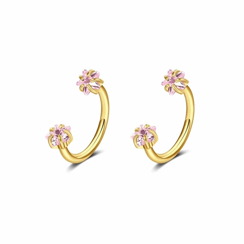 2 Pezzi Eleganti Anelli per Naso in Acciaio Inossidabile a Forma di C, Orecchini per Cartilagine Helix con Zirconia, Gioielli per Piercing Daith, Uso Quotidiano