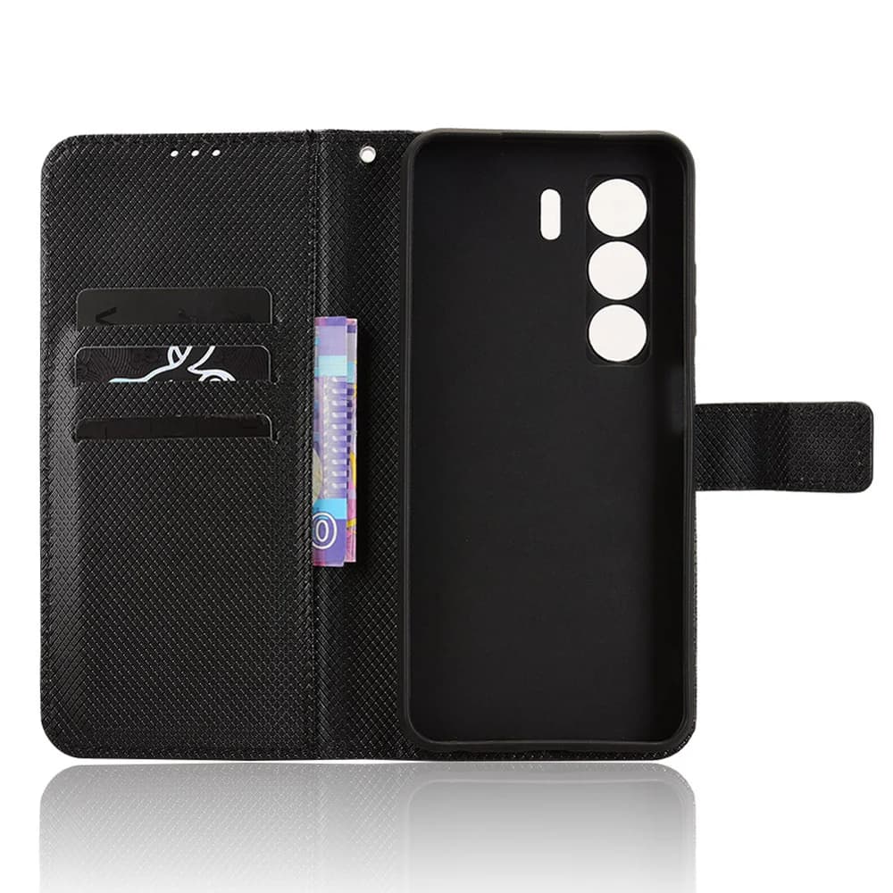 Per Itel Power 70 Custodia di lusso Flip Diamond Pattern Pelle PU Portafoglio in pelle Custodia per Itel Power 70 Power70 Borsa per telefono