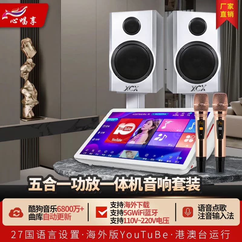 Set di Altoparlanti per Home Theater e KTV, Sistema Karaoke Domestico Tutto-in-Uno