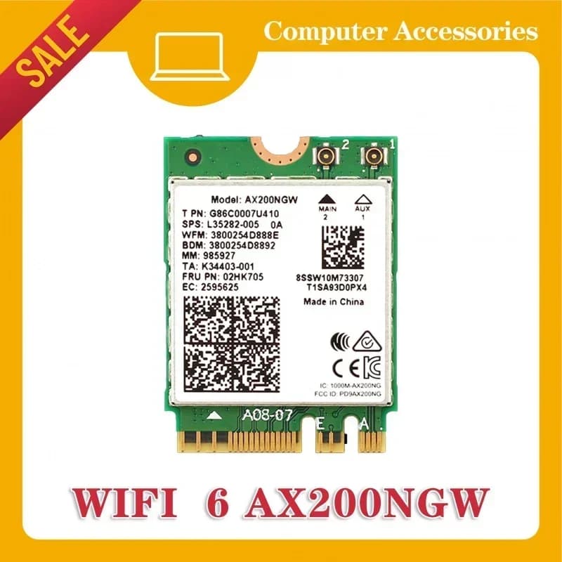 Per AX200 M.2 Bluetooth 5.2 2.4G/5GHz 802. Antenna adattatore WiFi 11ac/ax AX200ngw, scheda wireless Wifi 6 Dual Rail 3000Mbps