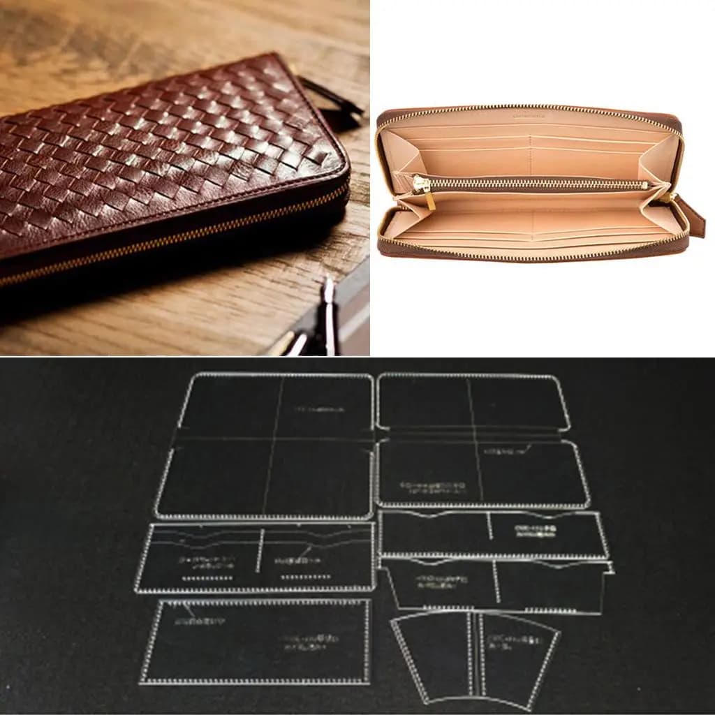 Set of Acrylic Patterns for Leather Processing, Accurate Punching Strip, Card Stencils, Handbags and DIY Bags