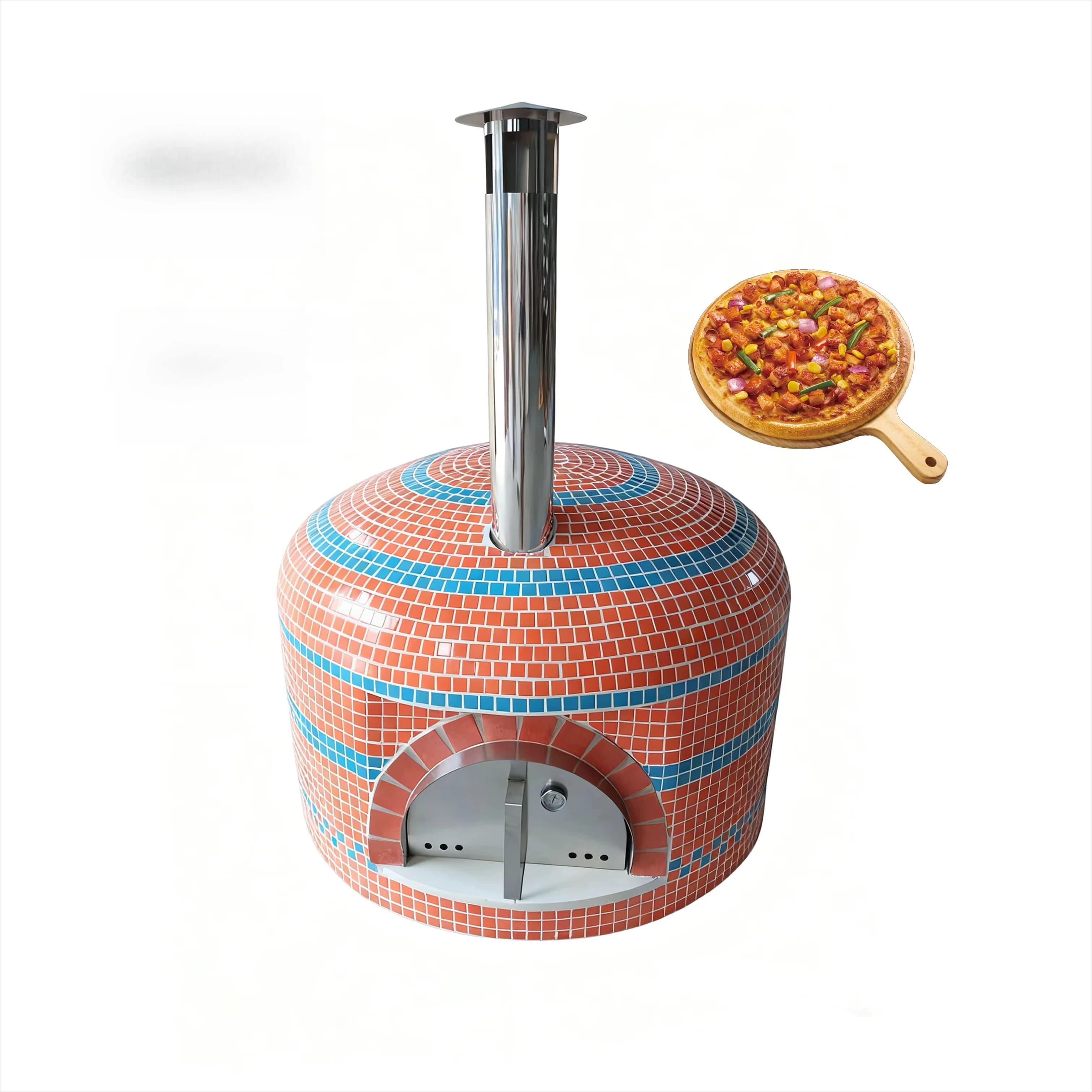hj-Neapolitan Large Woodfired Pizza Oven Outdoor Clay Insulated Brick Charcoal Pizza Oven for Restaurant@