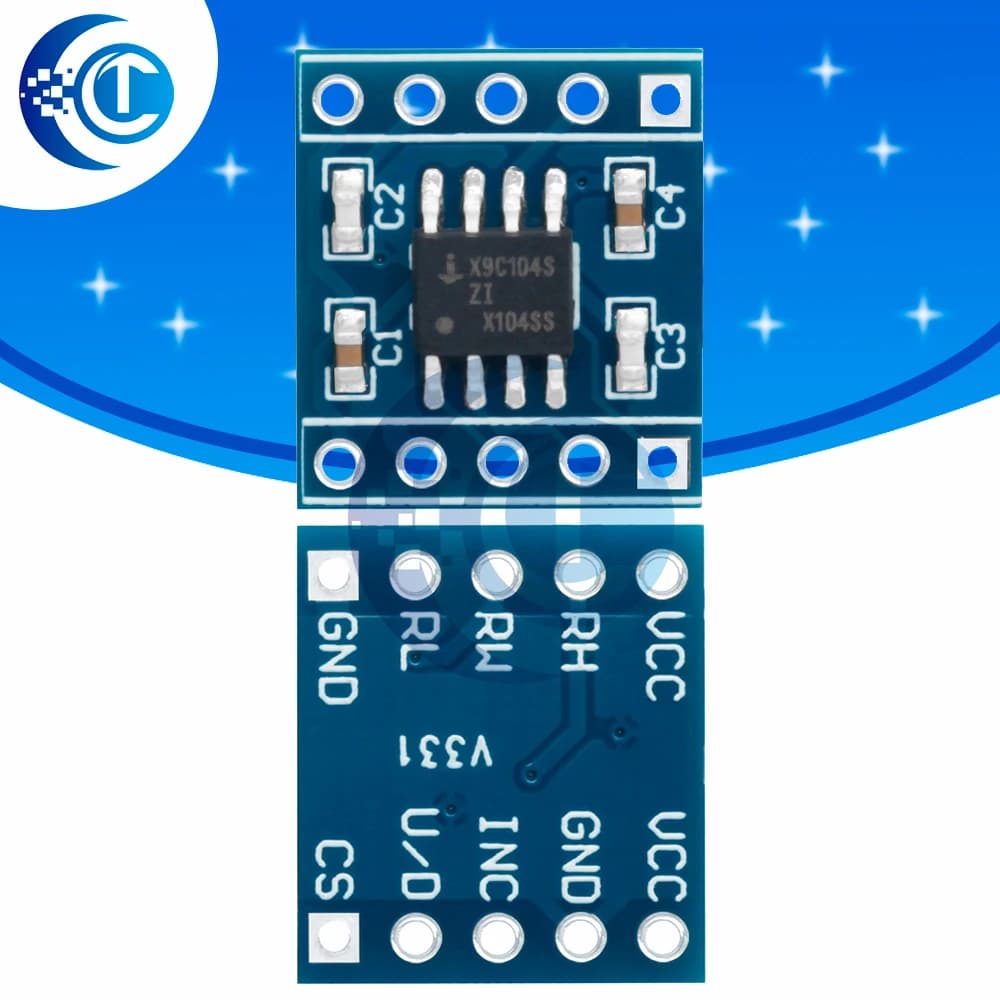 Modulo potenziometro digitale 5v X9C104 5V 40R~100K 100 Potenziometro digitale Regola l'equilibrio del ponte per arduino