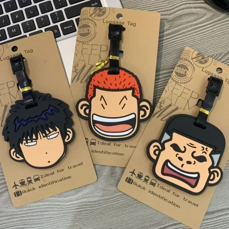Etichetta per Bagagli Anime Slam Dunk con Rukawa Maple e Sakuragi Mitsui, Accessori da Viaggio in Silicone, Porta Etichetta per Valigia Portatile