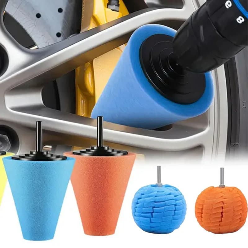 Car Drill Polishing Sponge Pad Kit Car Polishing Buffers Shoe polishing kit for metal cone polishing brushes for cleaning wheels Tools for car details
