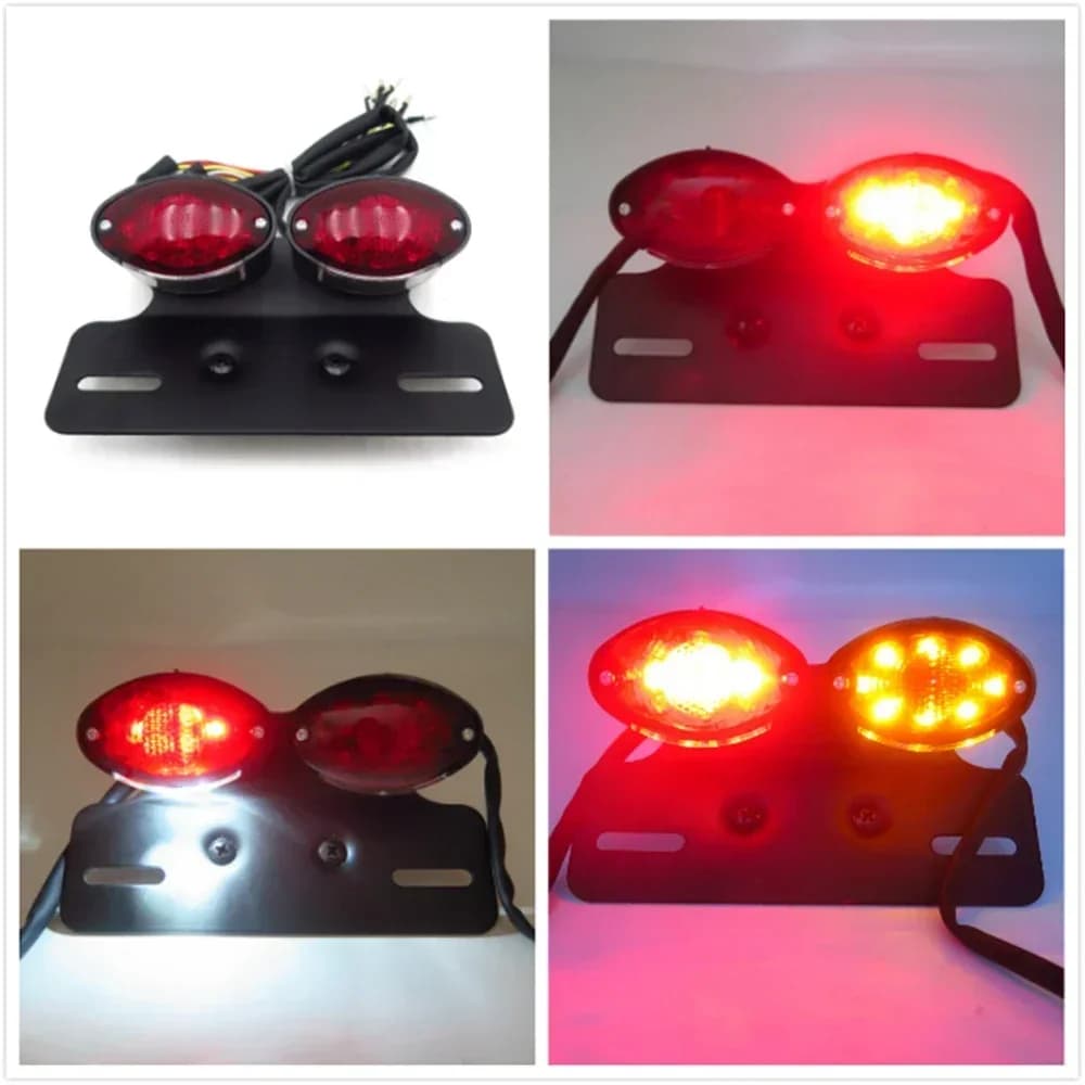 Luce Posteriore per Moto con Supporto Targa per Harley Street Bike