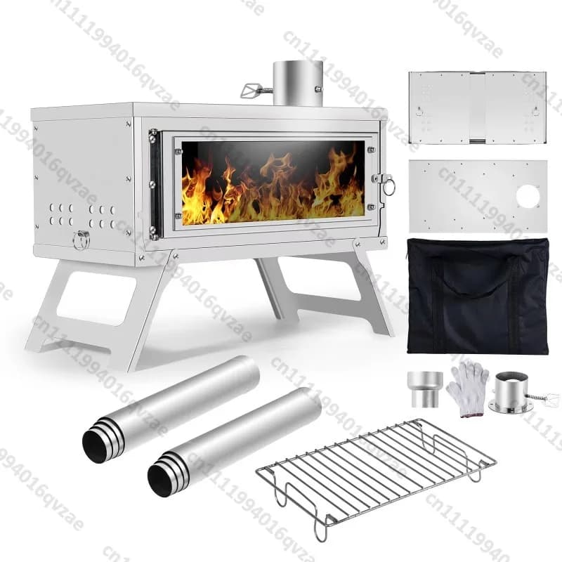 Multi-size Folding Portable Firewood Camping Stove Portable Outdoor Camping Wooden Tent with Chimney Tent Stove