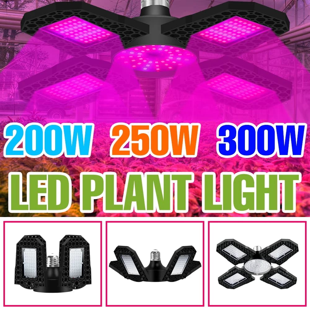 LED Coloring Lights 300W E27/E26, Complete Mirror Lamp Foldable for Serra, Tent, Semi, Flowers, Vegetables, Hydroponic Lighting