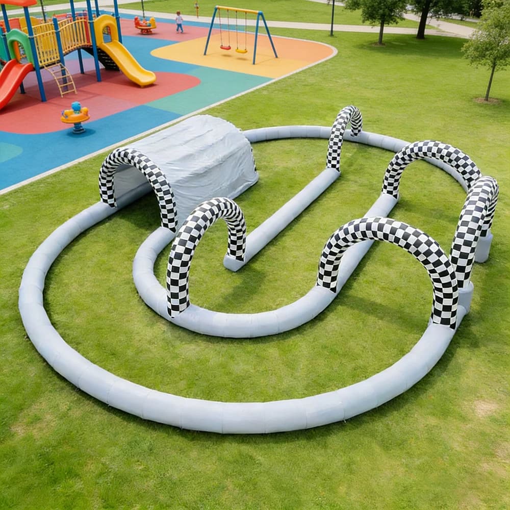 Nuova Pista Gonfiabile per Mini Auto da Corsa, Adatta per Giochi di Go-Kart