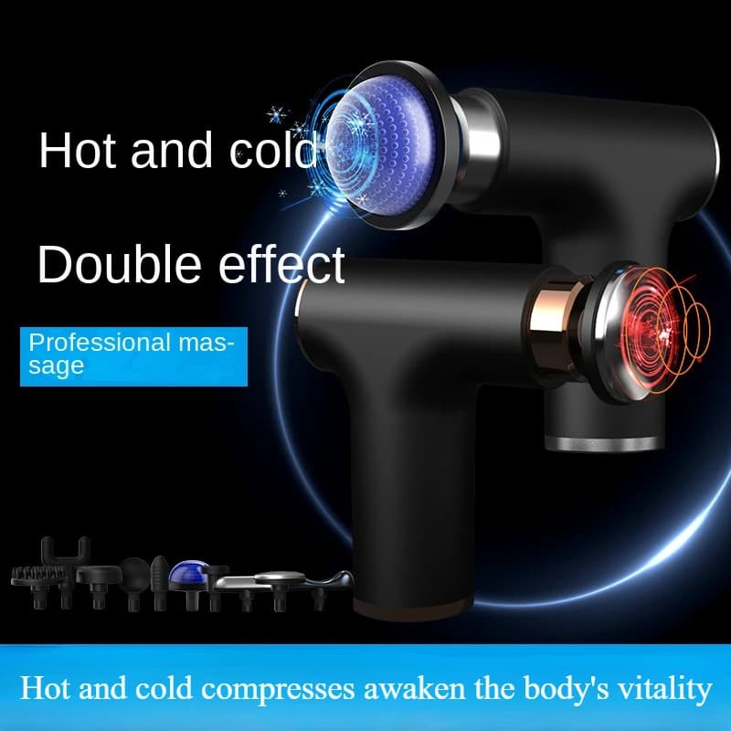 New Powerful Electric Percussion Mini Massage Gun Warm And Cold Muscle Relaxation Home Portable Gym Use Gun Massage Sponge