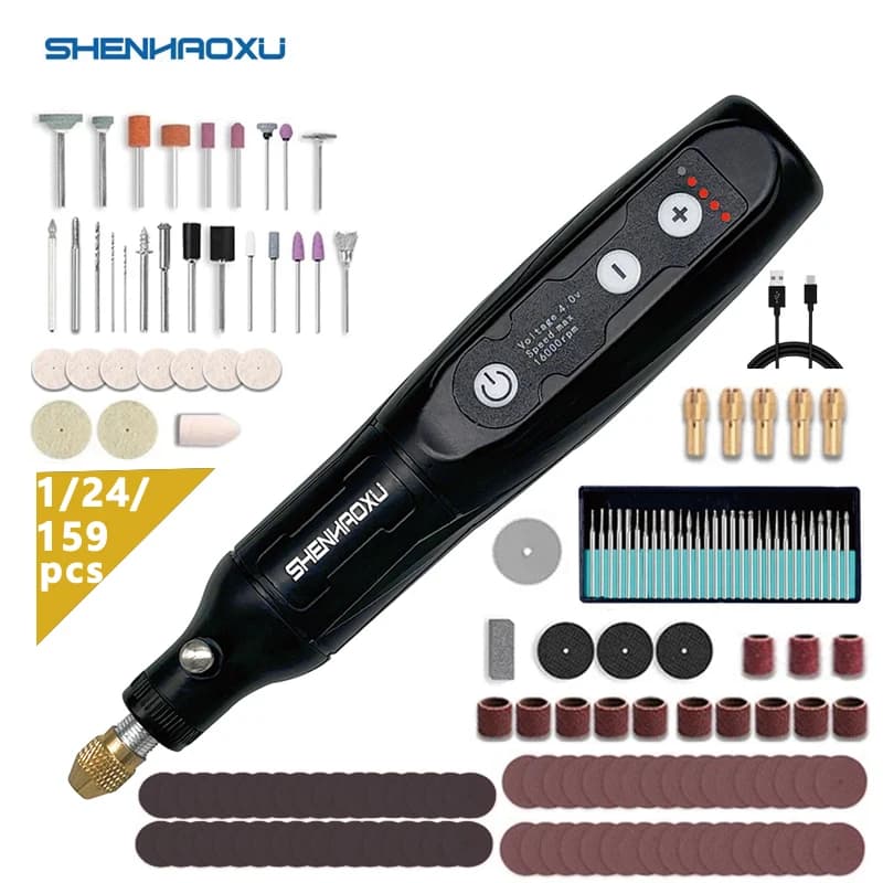 Cordless Drill Electric Grinder 4V Rotary Tool 5 Speed Control Wood Carving Pen For Milling Engraving USB Charger Power Tool