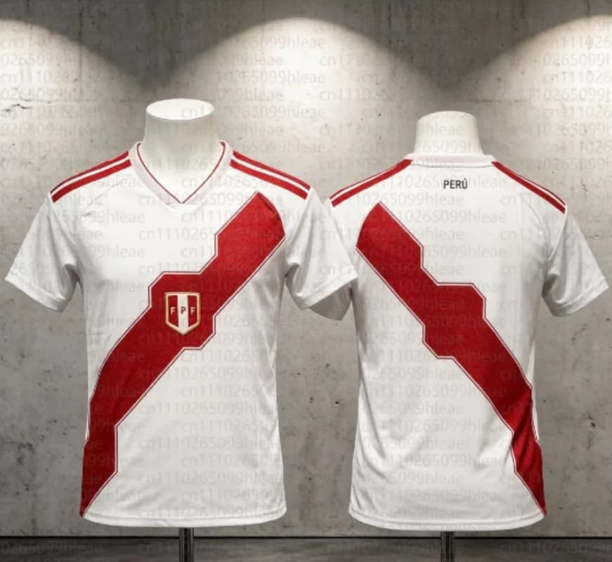 Maglia Estiva della Nazionale Peruviana per la Copa America con Stampa 3D, T-shirt Sportiva per Famiglia, Taglie S-6XL