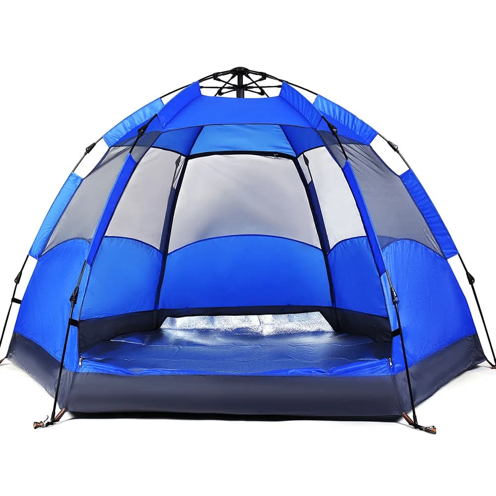 Fully Automatic Double-Layer Thickened Outdoor Tent For 5-8 People Rain And Sun Protection Beach Camping Hexagonal Tent