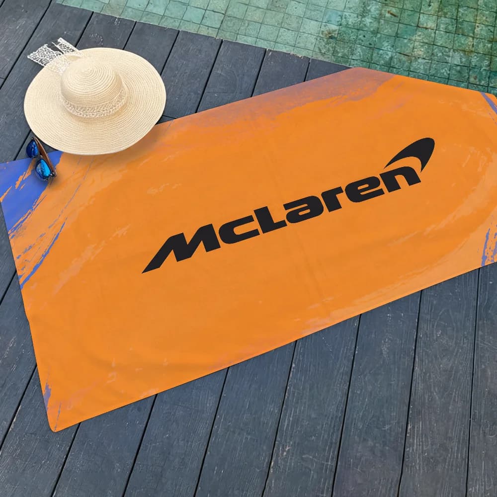 Asciugamano con logo Race Car, leggero e portatile, per yoga, palestra, nuoto, spiaggia, viaggi, accessori sportivi, anti-sabbia, M-McLarenS