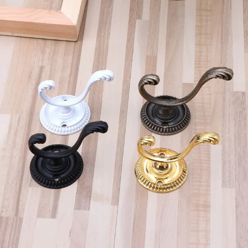 Ganci da parete per impieghi gravosi appendiabiti antico appendiabiti decorativi robusti gancio doppio in lega di zinco per appendere cappelli asciugamani chiavi