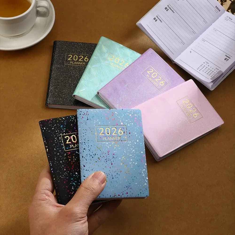 Portable A7 2026 Agenda Book Pocket with Calendar Diary Weekly Planner Notebooks School Office