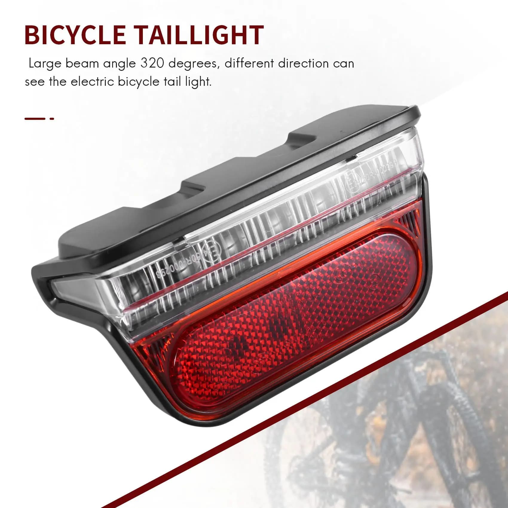 AEF6-Luce per bici elettrica per fanale posteriore Ebike DC 6V 12V 24V 36V 48V 60V bicicletta E-Bike fanale posteriore accessori per ciclismo