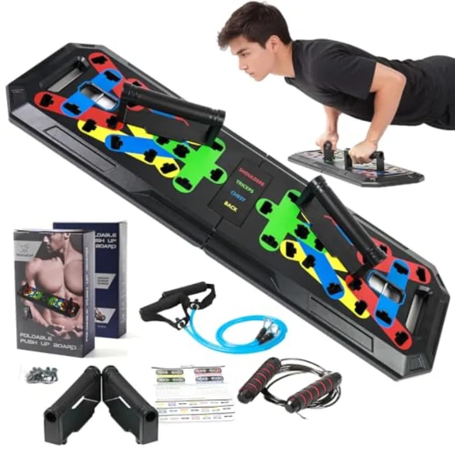 20-in-1 Fleas Table with Home Training Accessories, Multifunctional Force Training System, Includes Jumping Corda and Resistance Equipment