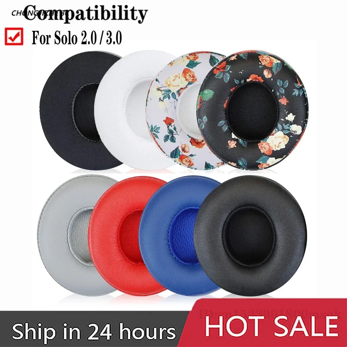 Cuscinetti auricolari in schiuma ultra morbidi di ricambio, compatibili con le cuffie Bluetooth wireless Beats Solo 3 2, 7CM*7.5CM