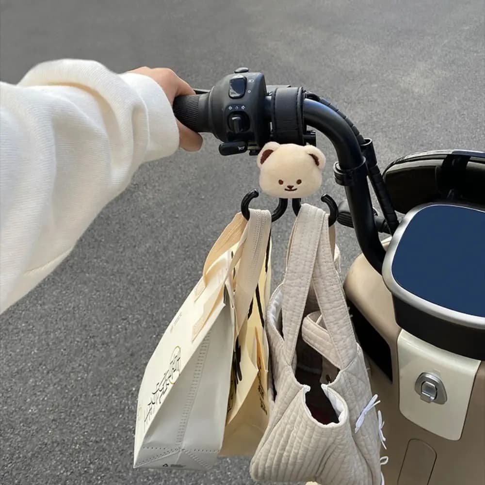 Simpatico orso Ganci per passeggino Doppio gancio Coniglio Gancio per appendere Accessori per passeggino per cartoni animati Accessori per passeggino Carrozzina