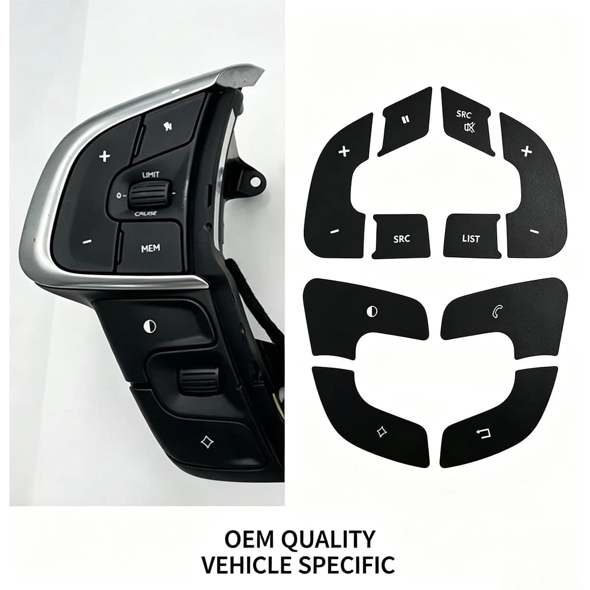 For Citroen C4L Worn Steering Wheel Multifunction Button Repair Sticker Switch Cover Decal