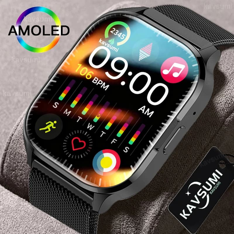 New Women Smartwatch AMOLED Screen Call Bluetooth NFC Sports Watch Sports Music Women's Smart Watch for Women's 2.01 Inch