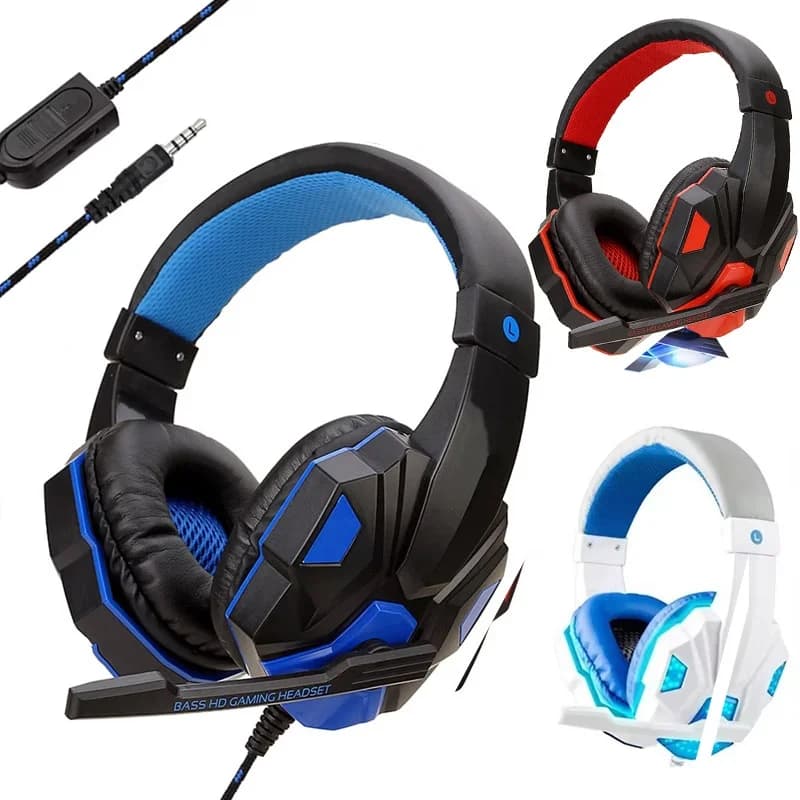 Cuffie da Gaming Cablate da 3,5mm con 120 Funzioni ° Microfono HD regolabile per computer PS4 PS5 Xbox Bass Stereo PC Gaming Headset