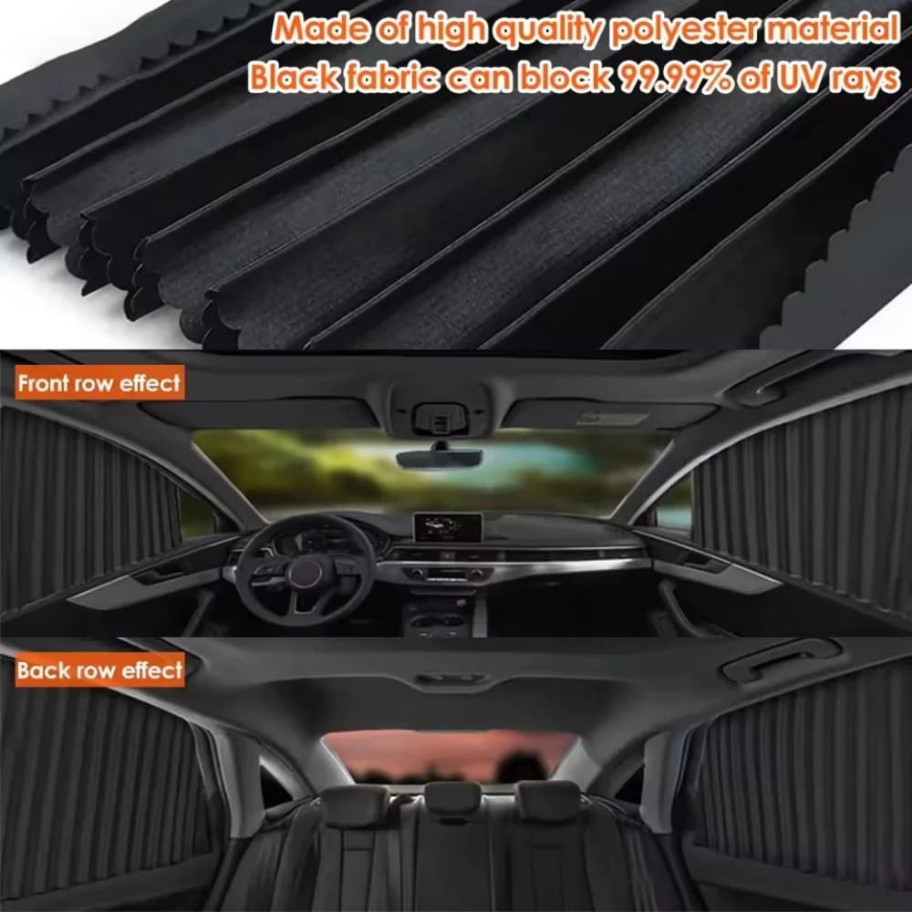 2 Pezzi Tendine Parasole per Auto, Protezione Solare e UV per Finestrini, Accessori Interni Auto