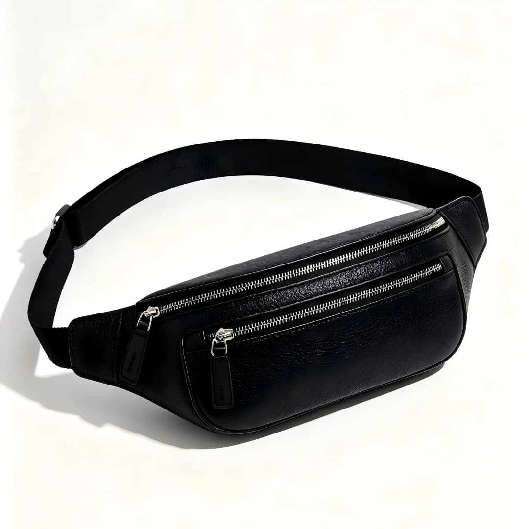 Genuine Leather Waist Bag Men Top Grain Fanny Pack Multi Pocket Phone Pouch Casual Travel Outdoor Lightweight Belt Bag