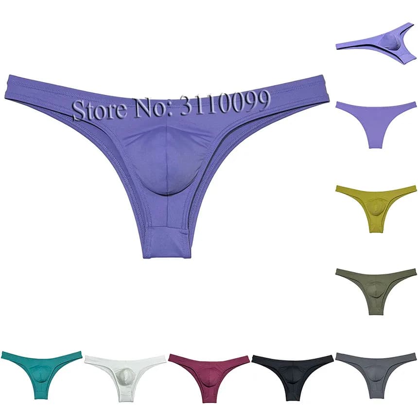 Slip Bikini slip da uomo con sensazione di pelle sfacciata a vita bassa 1/2 pantaloni da bottino all'anca intimo