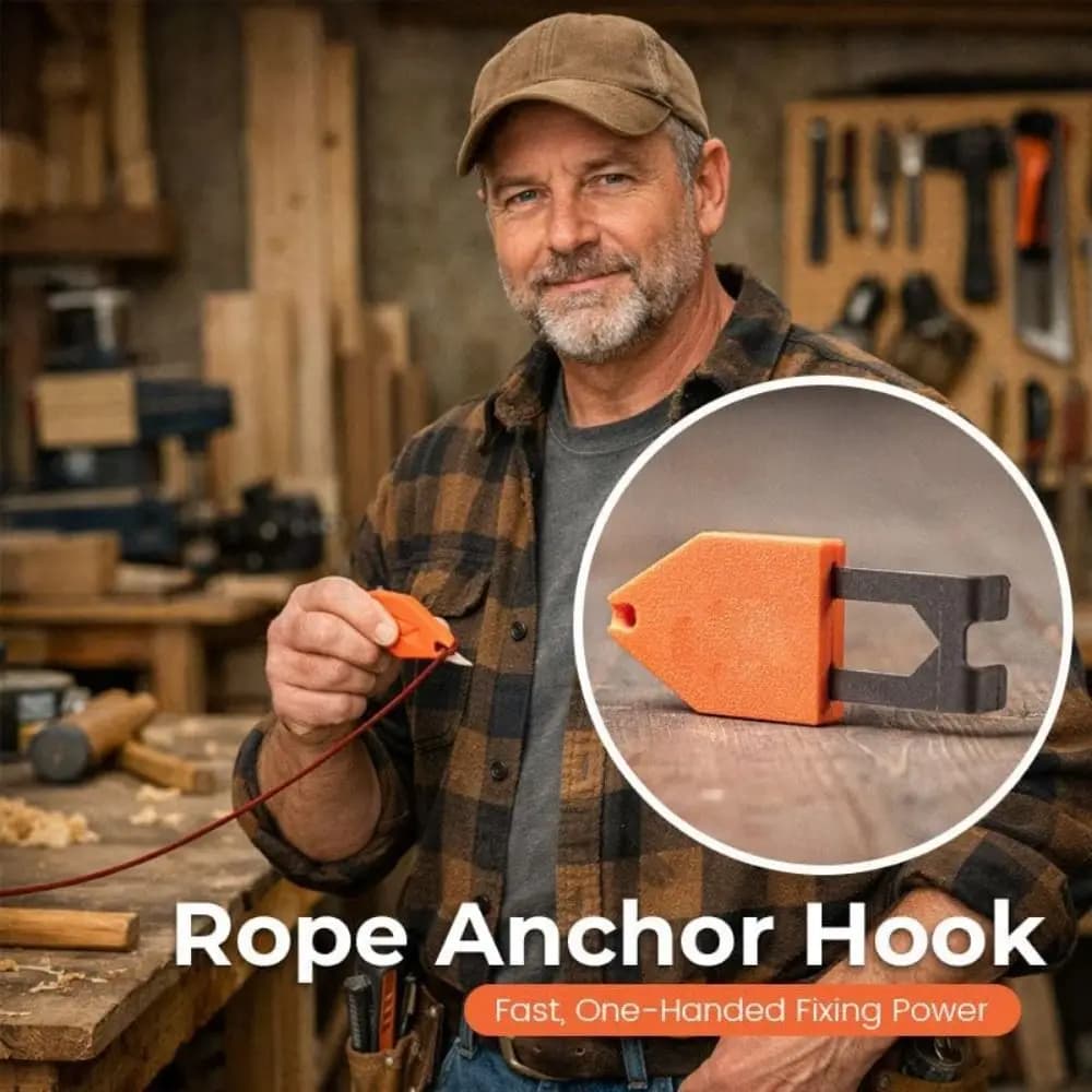 Portable Rope Anchor Hook Multi-functional Carpentry Tools and Accessories Rope Anchoring Effortless Orange