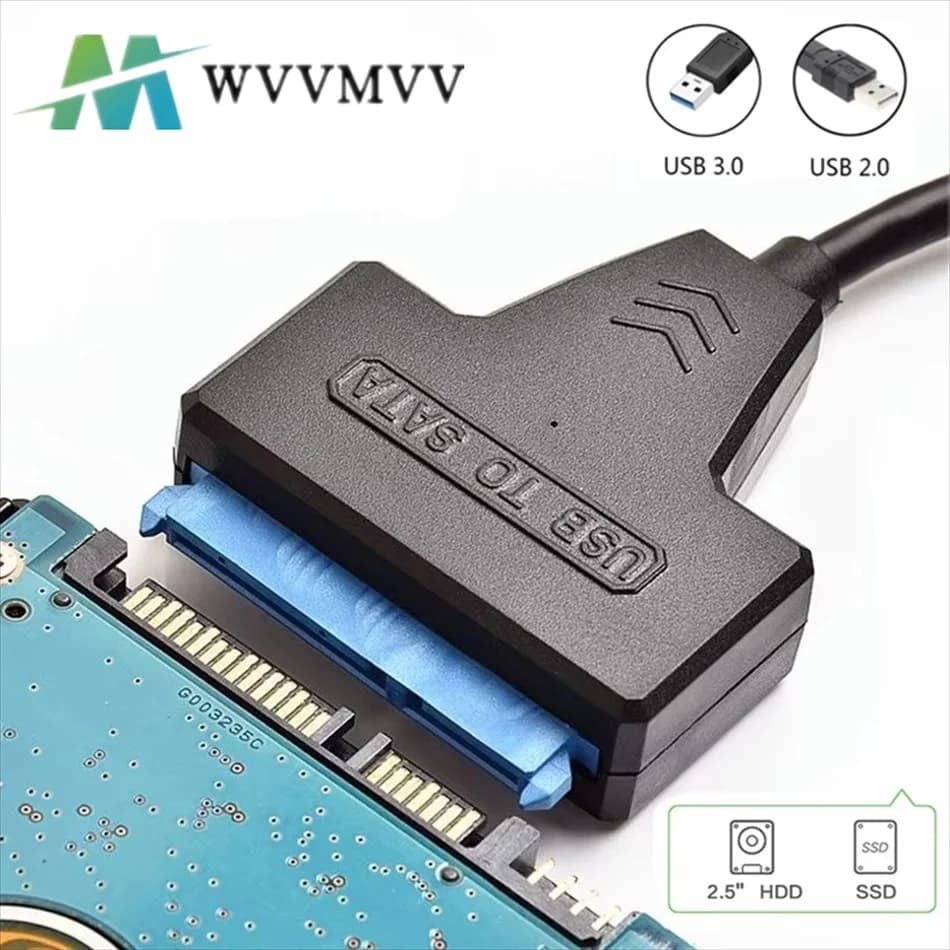 Cavo SATA a USB 3.0/2.0 Fino a 6 Gbps per disco rigido SSD HDD esterno da 2,5 pollici Adattatore SATA 3 a 22 pin USB 2.0 a SATA III