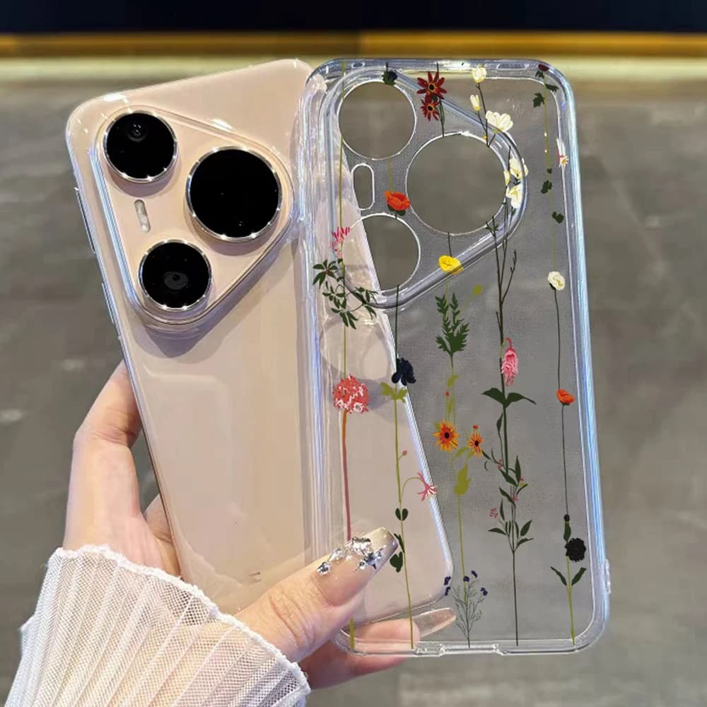 Flower Phone Case For Honor 400 200 90 Lite 400Pro 50 X7 70 Huawei Y6 Y7 P Smart 2019 Clear Silicone Soft Transparent TPU Cover