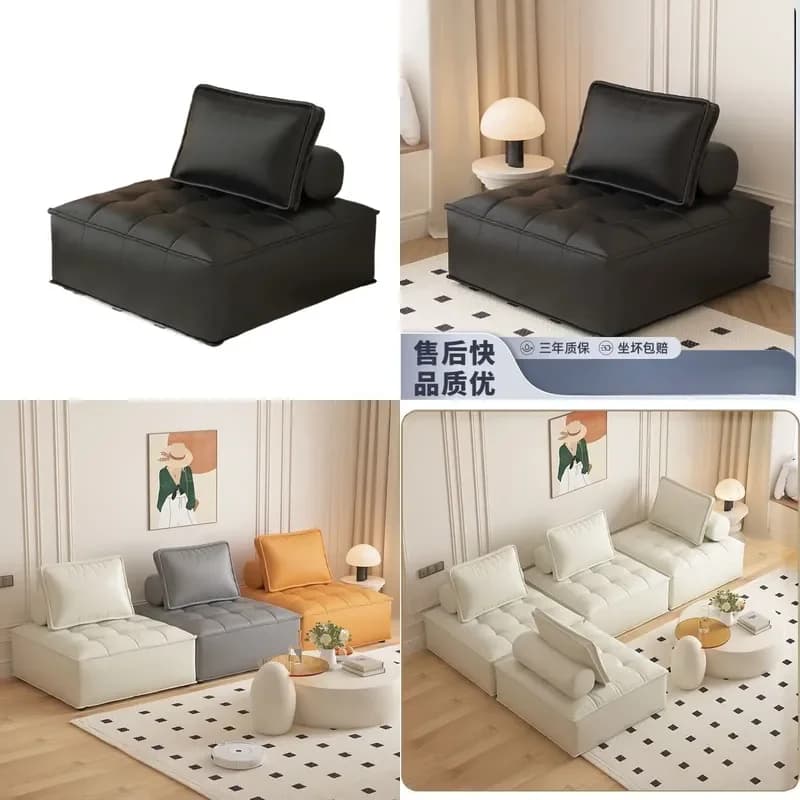 for Tofu Block Sofa Fabric Straight Row Italian Minimalist Tech Square Simple Lazy Living Room Small Apartment Combination