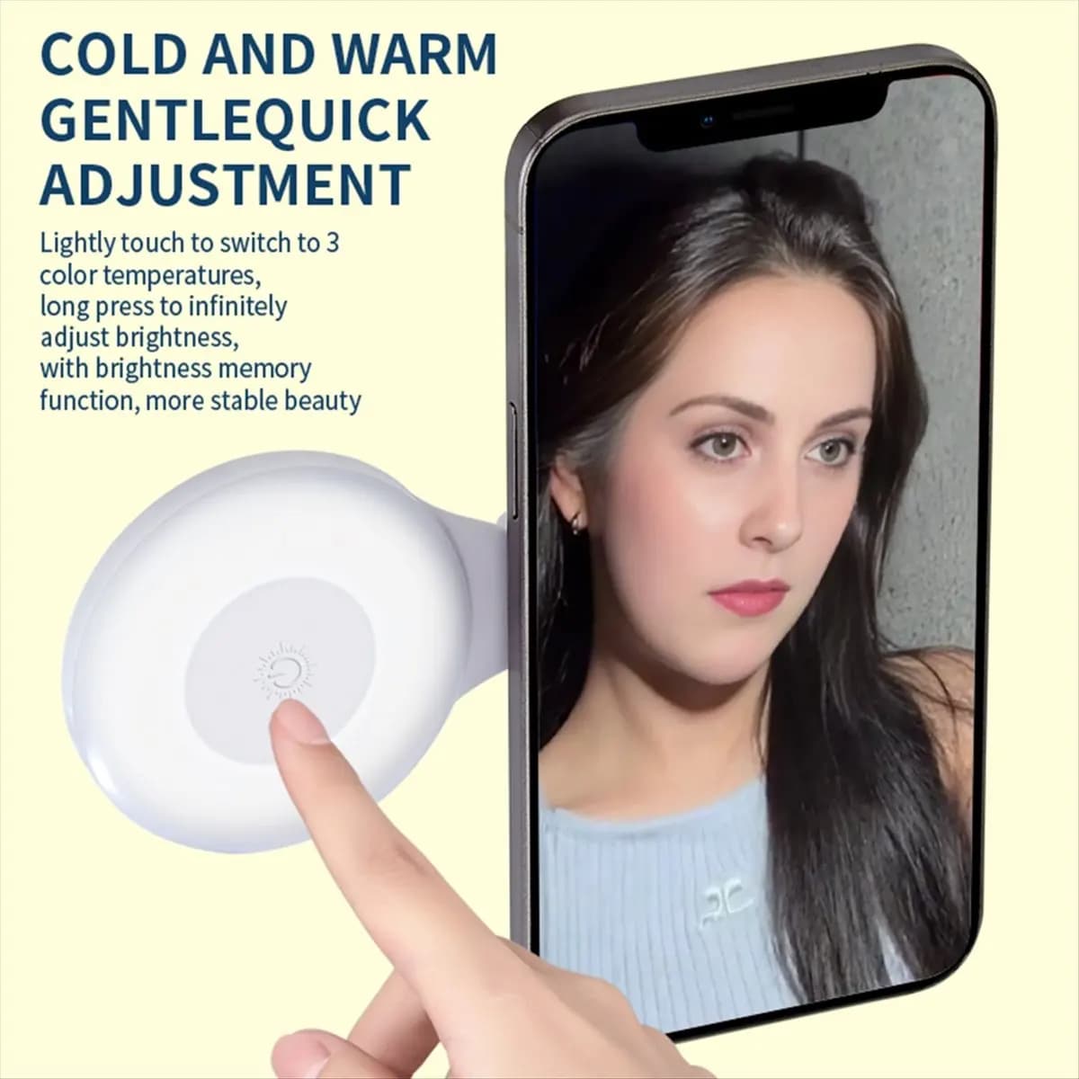 *A12R Per telefono cellulare Magsafe Luce di riempimento magnetica Selfie Beauty Light Luce di riempimento per telefono cellulare Mini portatile bianco