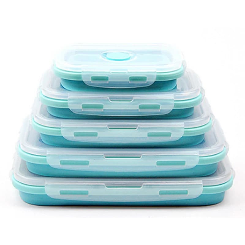 1/3/4PCS Set Pieghevole In Silicone Cibo Lunch Box Frutta Insalata di Stoccaggio Scatola di Cibo Contenitore Stoviglie Conveniently Lunch Box DC05