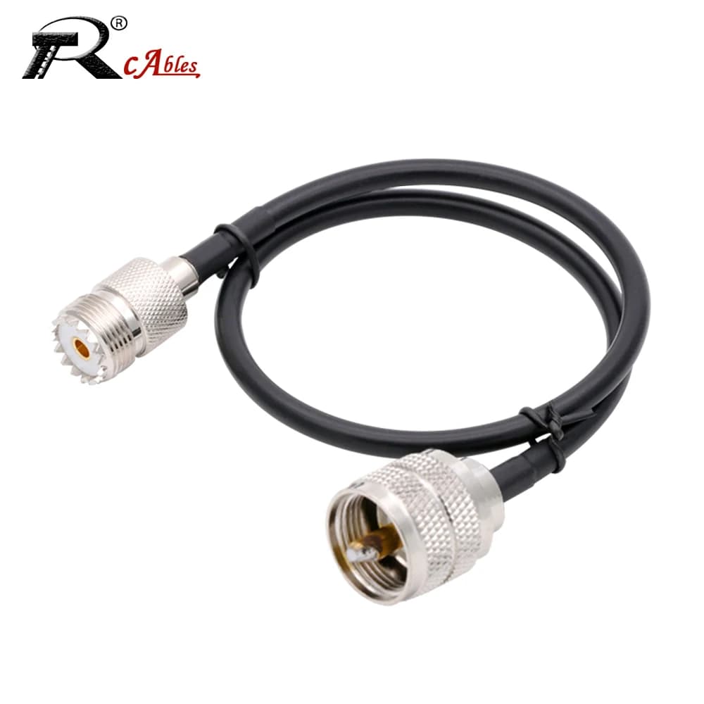UHF PL259 maschio a UHF SO239 Connettore femmina Cavo coassiale RF RG58 Pigtail 50Ohm Adattatore cavo di prolunga antenna WiFi