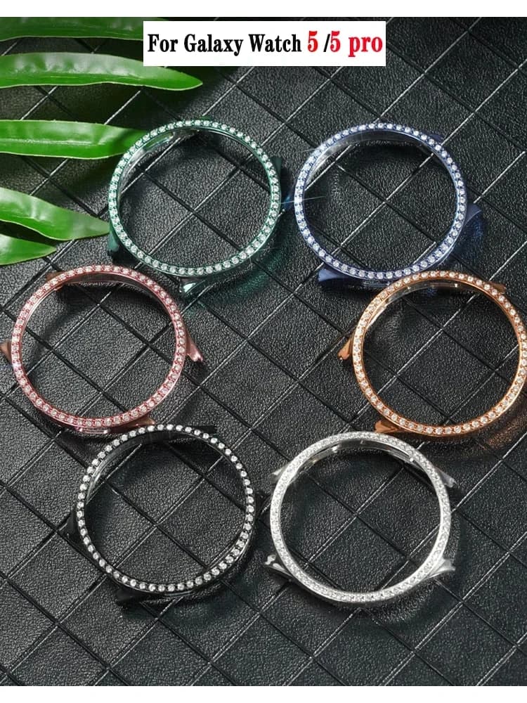 Cover with diamonds for Samsung Galaxy Watch Case 5/5 pro/4 44mm 40mm Protector for PC Galaxy watch 4 classic 42mm 46mm Protective