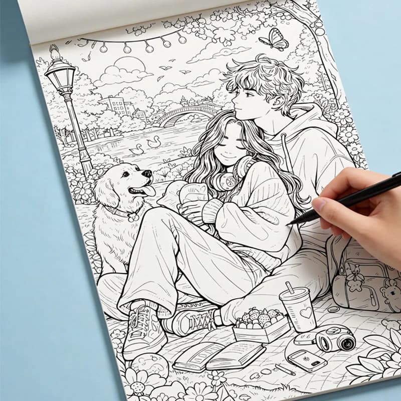A Cartoon Graffiti Coloring Book, A High-definition Line Draft Copy, An Art Creation Drawing Book, 21x14cm, 24 Vivid Patterns