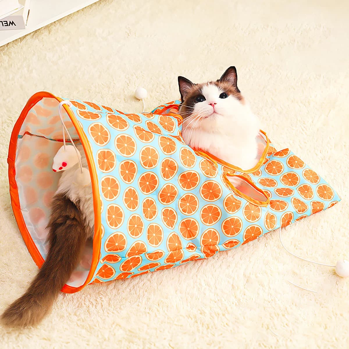 Giocattoli per gatti Borsa di perforazione Teaser Bastone per gatti Tunnel per gatti pieghevole Carta a sonagli Palla di pelo masticabile Giocattoli per gatti