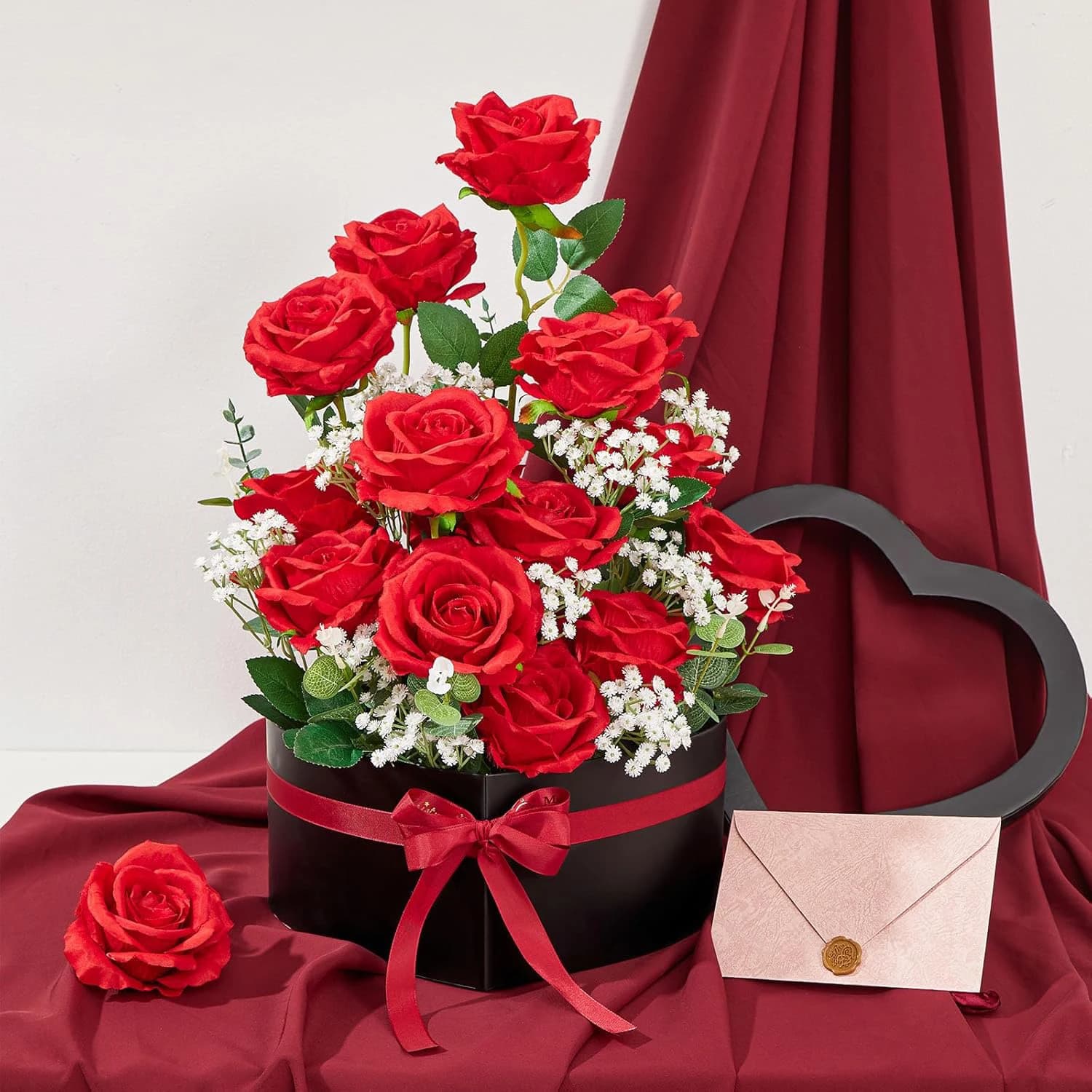 Artificial Flowers Cheap Brial Bouquet Beautiful Silk Roses Valentine's Wedding Vase Home Room Decora Fake Plants Wreaths Props