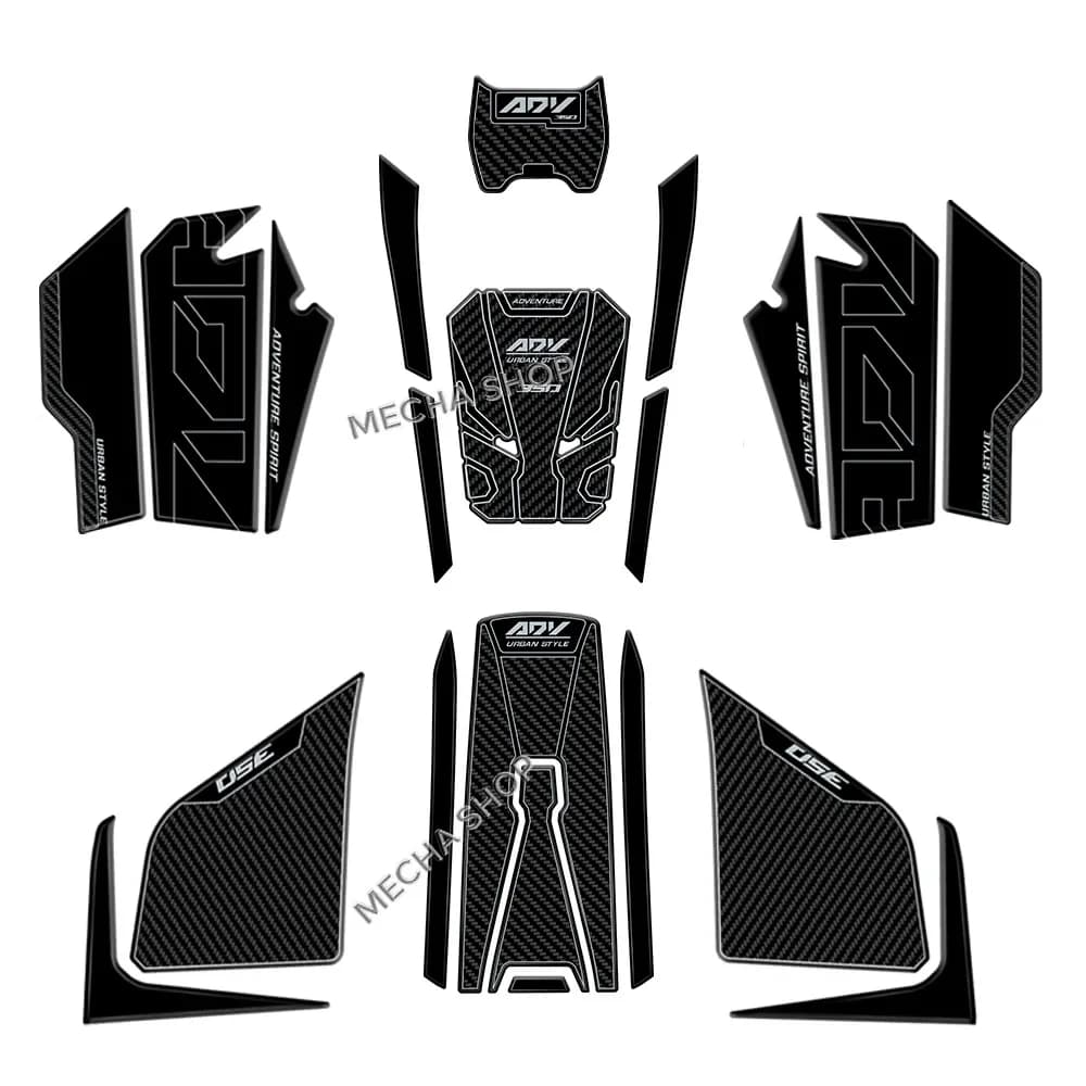 Per ADV 350 2025 Protezione del serbatoio ADV350 2022- Adesivo moto Decalcomania 3D Adesivo epossidico Kit in fibra di carbonio