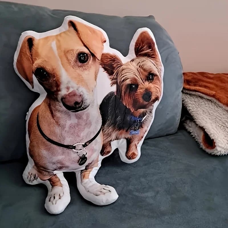 Cuscino per il viso con foto personalizzata per animali domestici - bifacciale, lavabile a mano, con cerniera, imbottitura in cotone - adatto per cani e gatti