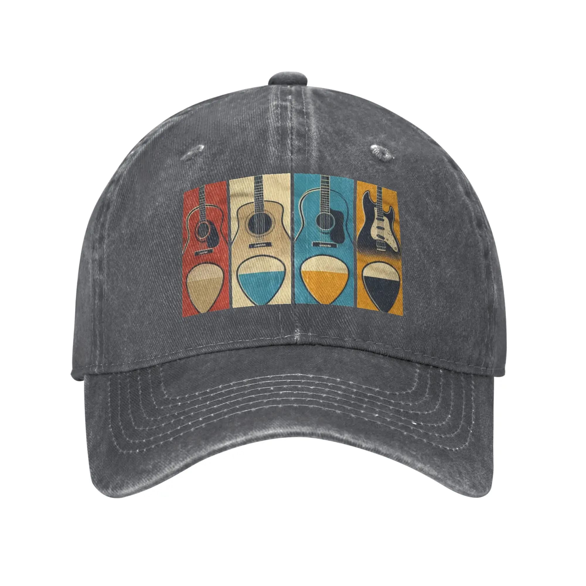 Fashion Vintage Retro Guitarist Gift Guitar Pick music baseball cap Prevents Head Tightness Men's Hat