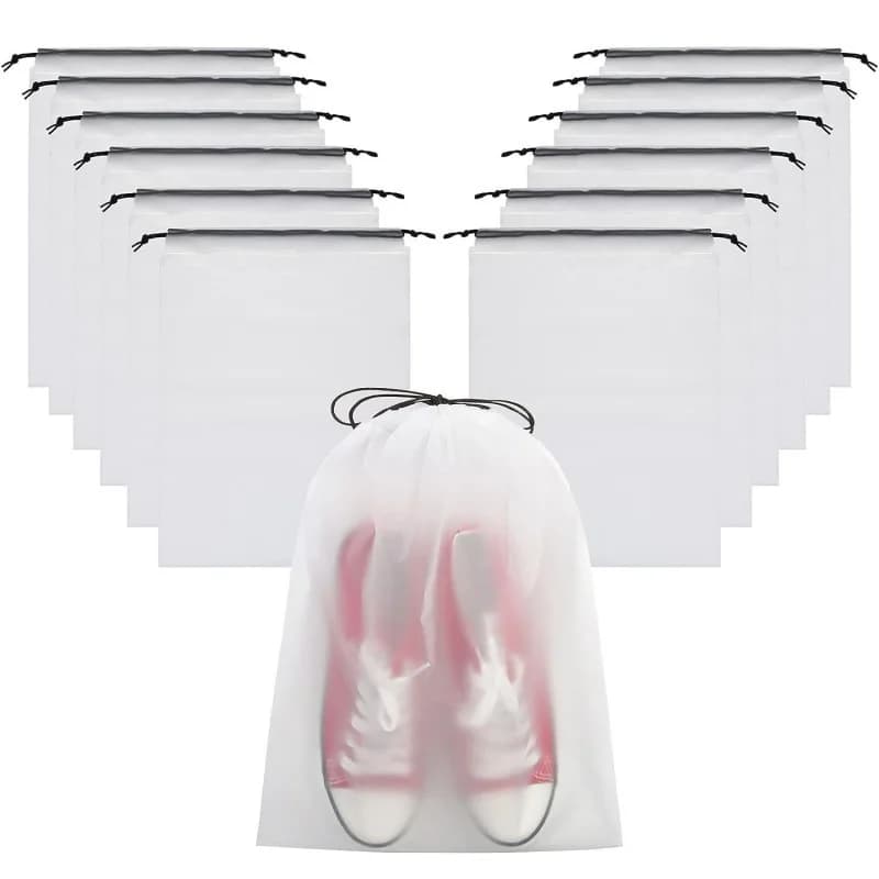 5/10PCS Borse con coulisse per riporre le scarpe Borsa per cosmetici da viaggio impermeabile Articoli vari Borse per riporre asciugamani Borsa di plastica trasparente portatile