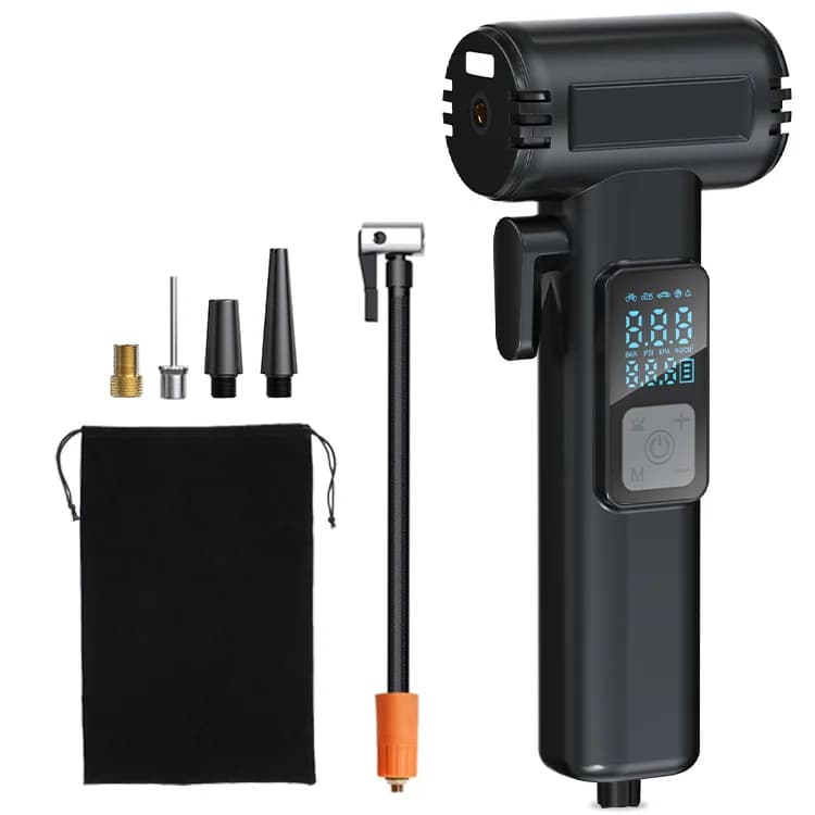 Car Air Pump, Wireless Tire Inflator with Safety Hammer, Digital Portable Electric Pump for Auto SUV Motorcycle Bike Ball